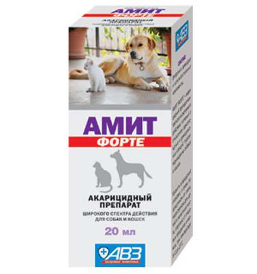 АВЗ Амит Форте противочесоточный препарат для животных (20мл)