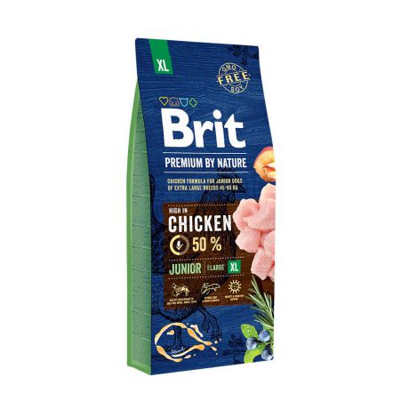 Brit Premium by Nature Dog Junior XL сухой корм для щенков гигантских пород до 30 месяцев с курицей и рисом