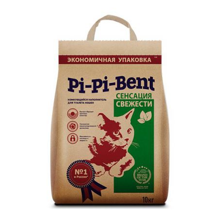 Pi-Pi-Bent Сенсация свежести минеральный комкующийся наполнитель, 10 кг