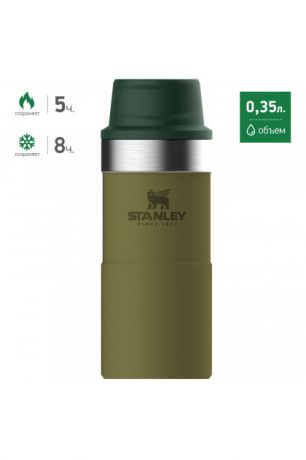 Оливковая термокружка STANLEY Classic 0,35L One hand 2.0 10-06440-018