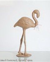 Фигурка из папье-маше объемная Фламинго 15*7*27см (SA134)