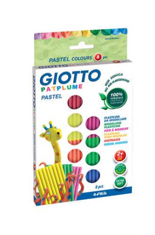 Пластилин, 8цв*33гр GIOTTO/Джиотто PATPLUME, классические цвета