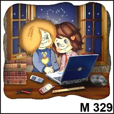 Магнит Любовь - это... (парочка с ноутбуком), М329