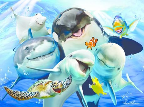 Пазл Super 3D, Селфи в океане (Ocean Selfie ) 500эл.,61*46см 10059