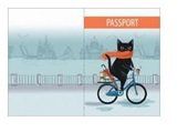 Обложка для паспорта СПб Котик на велосипеде (ОП2019-204)