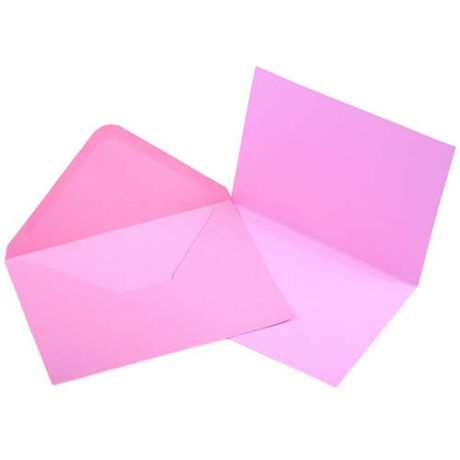 Заготовка для открытки с конвертом А6, розовый