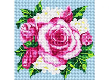 Набор для творчества Белоснежка Картина со стразами Розовые розы 30*30см