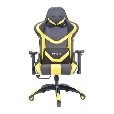 Кресло игровое БЮРОКРАТ CH-772N, на колесиках, искусственная кожа [ch-772n/bl+yellow]