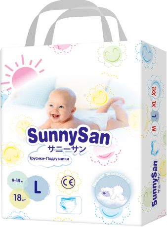 Трусики-подгузники SunnySan L (9-14 кг) 18 шт.