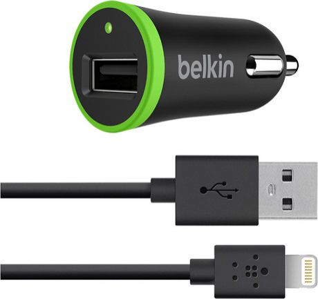 АЗУ Belkin F8J121bt04-BLK + дата-кабель 8 pin MFI 2.4А Black