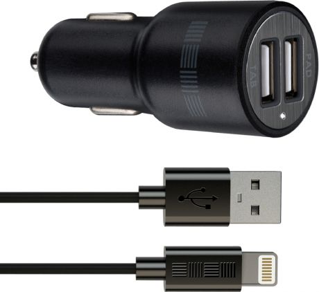 АЗУ InterStep IS-CC-MFI1USRTB + Дата-кабель 8 pin MFI Black