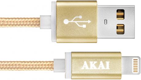 Дата-кабель Akai CE-604B USB 2.0 - 8-pin Apple Lighting Gold