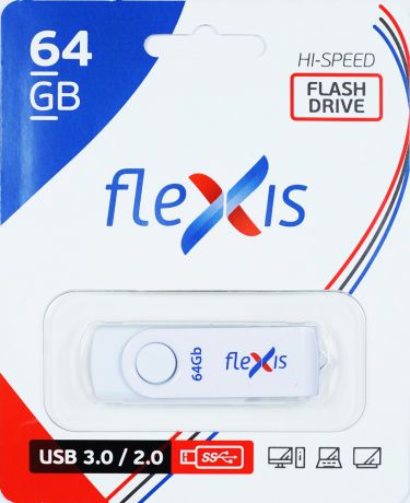 USB Flash FLEXIS RW-101 64GB USB3.0 White