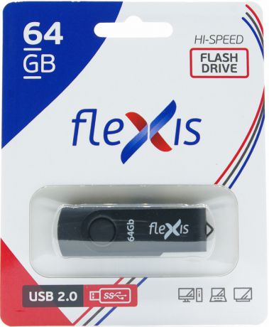 USB Flash FLEXIS RB-103 64GB USB2.0 Black