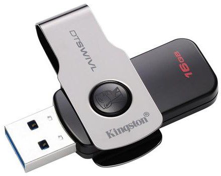 USB Flash Kingston DataTraveler SWIVL 16GB USB 3.0 silver-black (DTSWIVL/16GB)