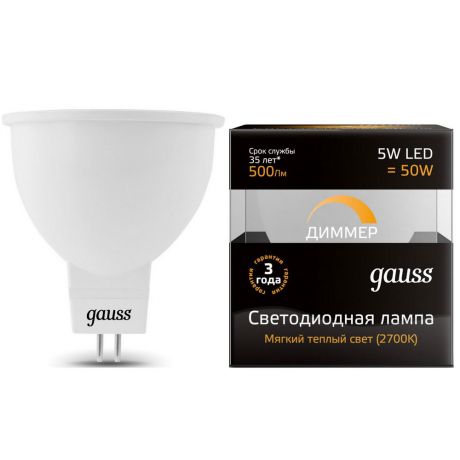 Лампочка Gauss MR16 LED GS_101505105-D