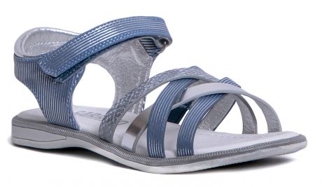 Туфли для девочки Barkito голубые/серебро