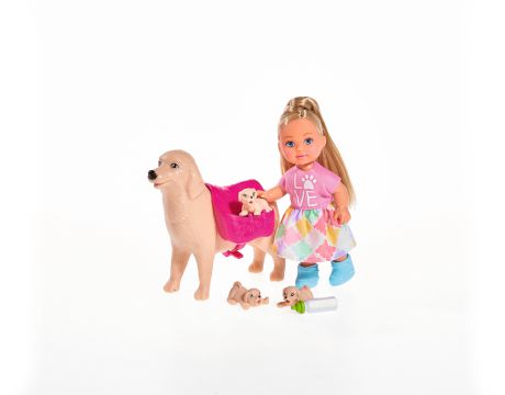 Кукла simba Еви с собачкой и щенками