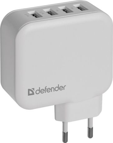 Сетевое зарядное устройство Defender UPA-60 4 порта USB, 5V / 6.2А 83544