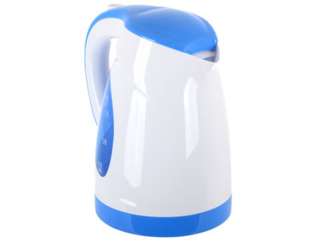 Чайник BBK EK1700P, 2200Вт, 1.7л, пластик, белый/голубой