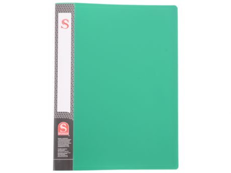 Папка с 20 файлами, форзац, ф.А4, зеленая