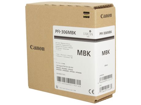 Картридж Canon PFI-306 MBK для плоттера iPF8400SE/8400S/8400/9400S/9400. Матовый чёрный. 330 мл.