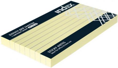 Бумага для заметок разлинованная с липким слоем, 100 листов, 127х75 мм, желтая I435808