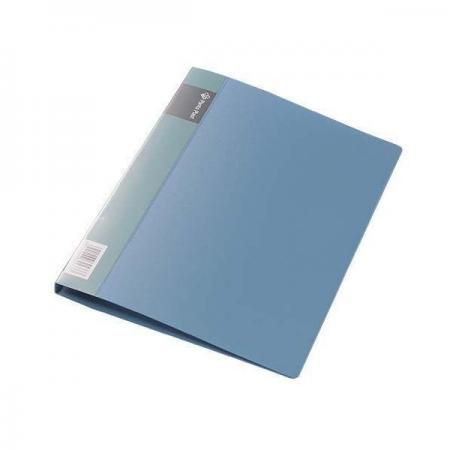 Папка с прижимным механизмом, ф. А4, цвет синий, материал полипропилен, вместимость 120 листов