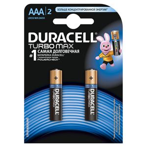 Батарейки DURACELL LR03-2BL TURBO (20/60/10800) Блистер 2 шт (AAA)