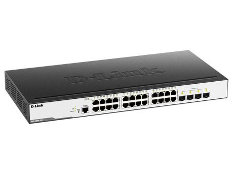 Коммутатор D-Link Switch DGS-3000-28L/B1A Управляемый коммутатор 2 уровня с 24 портами 10/100/1000Base-T и 4 портами 1000Base-X SFP