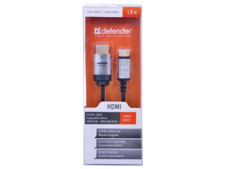 Кабель DEFENDER А/В HDMI07-06PRO (ver. 1.4) HDMI(M)-MiniHDMI(M), 1.8м, BL