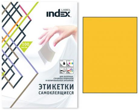 Самоклеящиеся этикетки INDEX LABEL ф.A4, разм.210x297; 1 этикетка на листе (100 листов в упаковке),