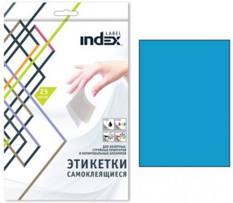 Самоклеящиеся этикетки INDEX LABEL ф.A4, разм.210x297; 1 этикетка на листе (25 листов в упак.), цвет