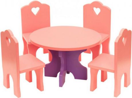 Набор мебели Краснокамская игрушка Столик с четырьмя стульчиками КМ-03