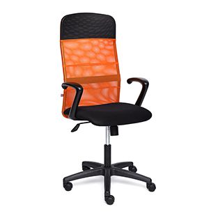 Кресло офисное Basic Доступные цвета обивки: Искусств. чёрн. кожа + оранжевая сетка