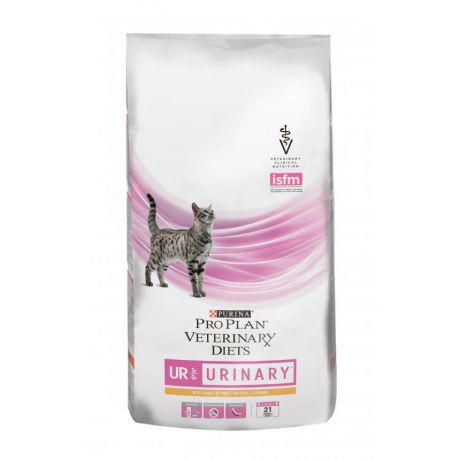 Сухой корм Purina Pro Plan Veterinary Diets UR Urinary для кошек с болезнями нижних отделов мочевыводящих путей, курица, пакет, 1,5 кг 12274496