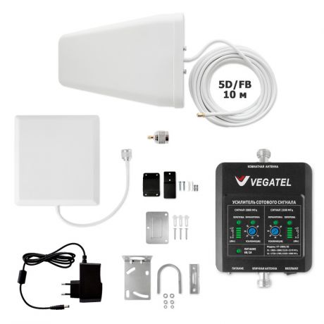 Усилитель сотовой связи VEGATEL VT-1800E/3G-kit (дом, LED) (+ кронштейн для антенны в подарок!)