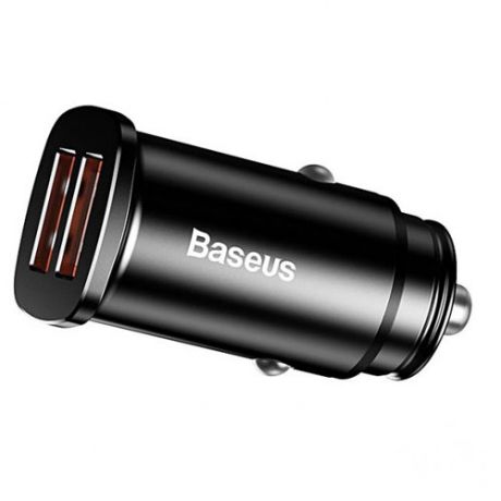Автомобильное зарядное устройство Baseus Circular Plastic A+A 30W Dual QC3.0 Quick Car Charger Black (CCALL-YD01)