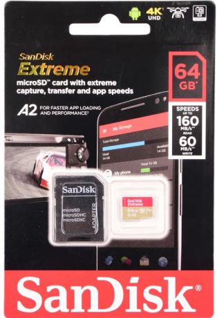 Карта памяти micro SDXC 64Gb SanDisk Extreme U3