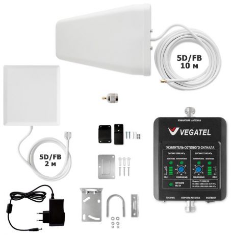 Усилитель сотовой связи VEGATEL VT-1800/3G-kit (дом, LED) (+ кронштейн для антенны)