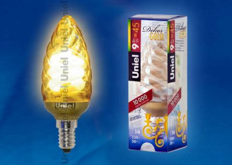 Лампа энергосберегающая (03858) E14 9W 2700K золотая ESL-C21-T9/GOLD/E14