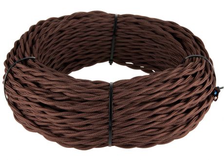Ретро кабель Werkel витой трехжильный 2,5 мм коричневый 4690389116827