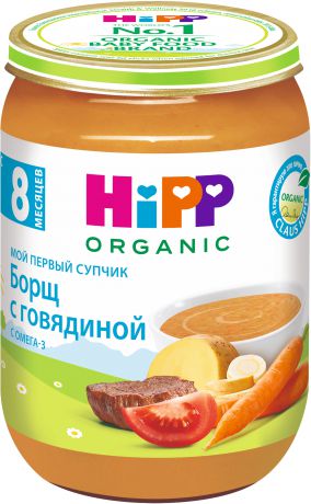 Суп HIPP HiPP борщ с говядиной (с 8 месяцев) 190 г, 1 шт