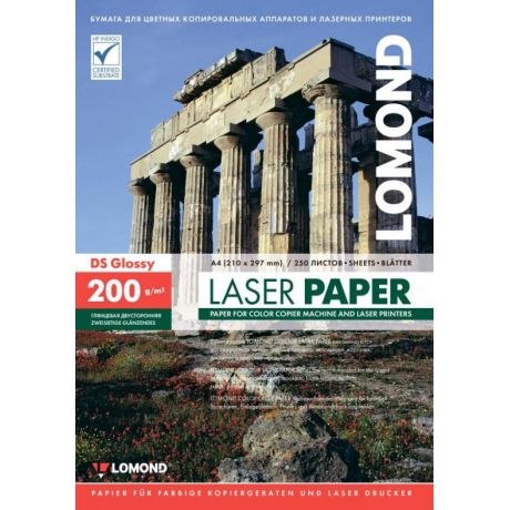 Бумага Lomond 0310341 A4/200г/м2/250л./белый глянцевое/глянцевое для лазерной печати
