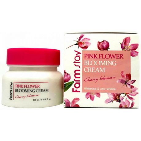 Крем для лица с вишневым цветом FarmStay Pink Flower Blooming Cream Сherry Blossom, 100мл