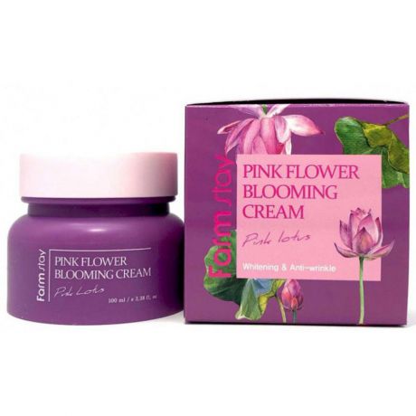 Крем для лица с экстрактом лотоса FarmStay Pink Flower Blooming Cream Pink Lotus, 100мл