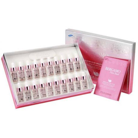 Сыворотка ампульная с муцином улитки Bergamo Pure Snail Brightening Ampoule Set, 20 ампул