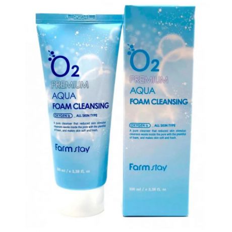 Очищающая пенка с кислородом FarmStay O2 Premium Aqua Foam Cleansing, 100мл