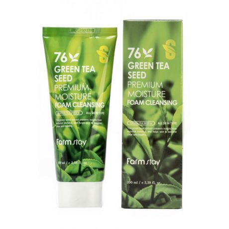 Пенка с семенами зеленого чая FarmStay Green Tea Seed Premium Moisture Foam Cleansing, 100мл