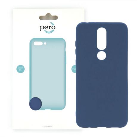 Клип-кейс PERO софт-тач для Nokia 5.1 Plus синий